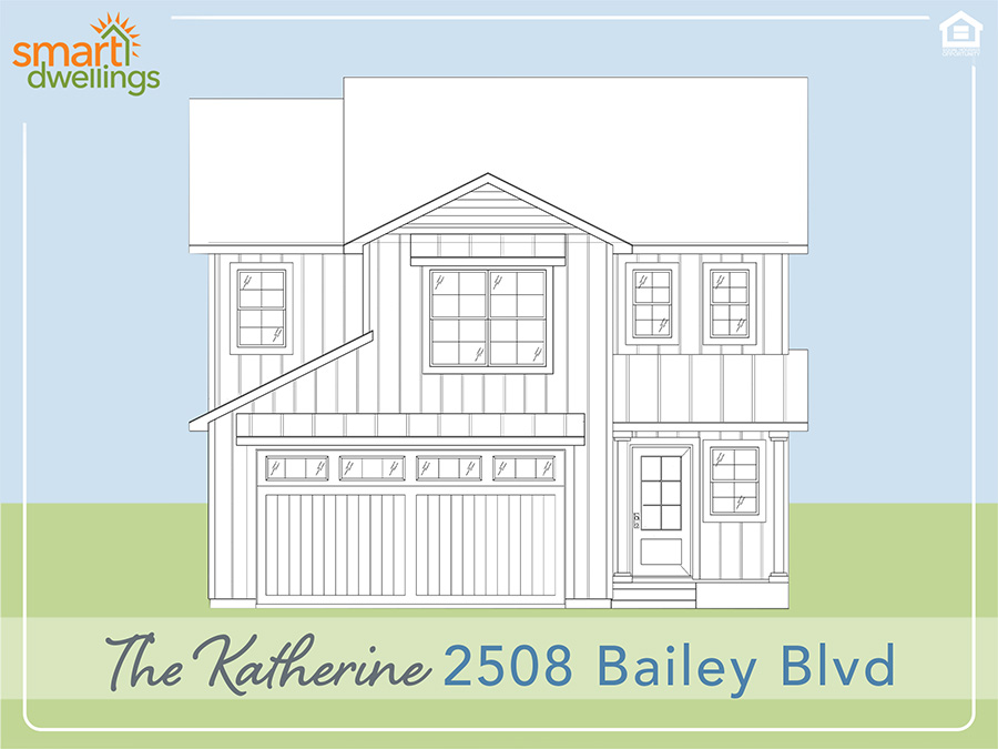 Rendering of2-story home The Katherine with classic finishes and charming angles Rendering of2-story home The Katherine with classic finishes and charming angles